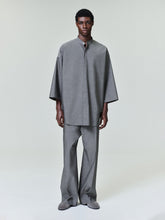 Cotton Wool Oxford Mandarin Relaxed Short Sleeve Shirt
