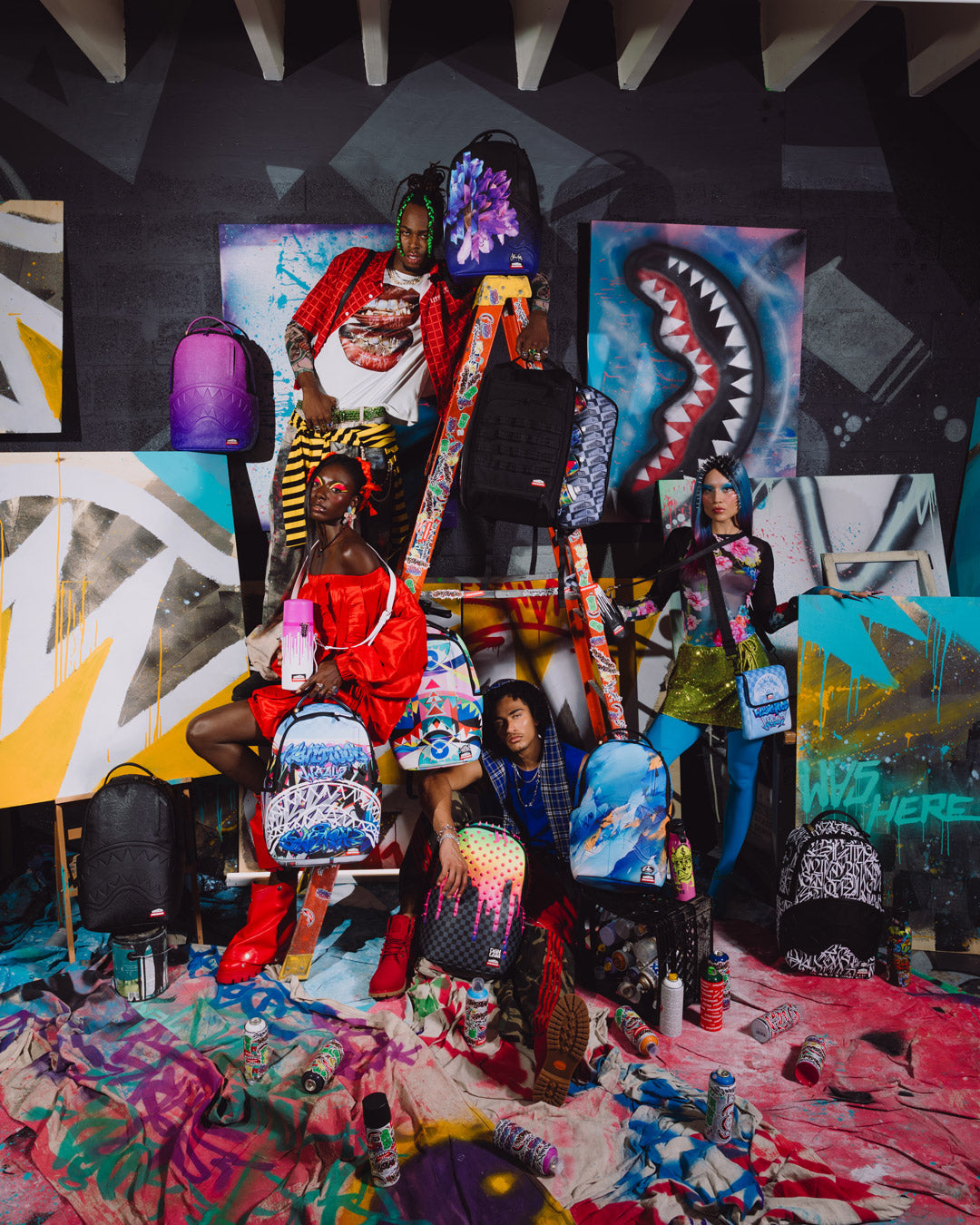 WYNWOOD WALLS COLLAB ELLE STREET ART B BALL COURT BACKPACK